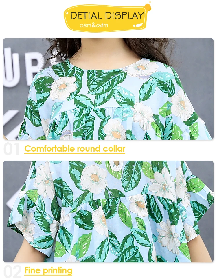 2 Piece Holiday Summer Outfit Kids Girls Green Floral And White Shorts Set 2Pcs Ruffled Outfits Tops Sweet Girl Clothing Set