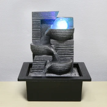 

Decorative fountains Indoor Water Fountains Resin Crafts Gifts feng shui fountain Desktop home fountain 110V 220V G