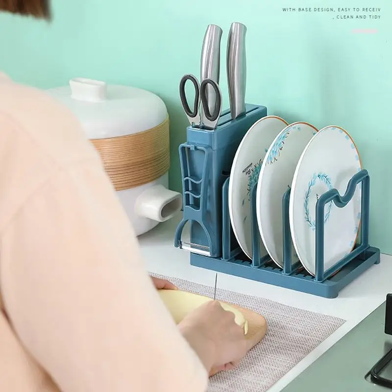 Японский многофункциональный держатель для кухонных ножей, бытовая кухонная полка с крышкой, сушилка, стойка для хранения инструментов, разделочная доска, стойка, новинка