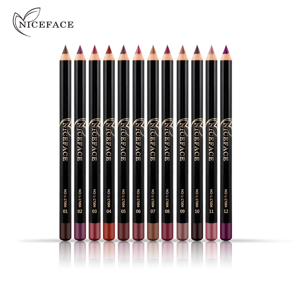 

12 Color Lip Liner Pencil Multi-functional Sexy Matte Stick Waterproof Lasting Lip Liner Pencil Set Beauty Makeup Cosmetic