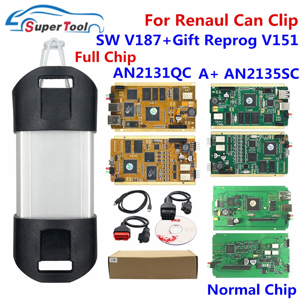 

For Renault Can Clip V178+ Reprog V172 Auto Diagnostic Interface CYPESS AN2131QC AN2135SC Full Chip For Can Clip Car 1998-2017