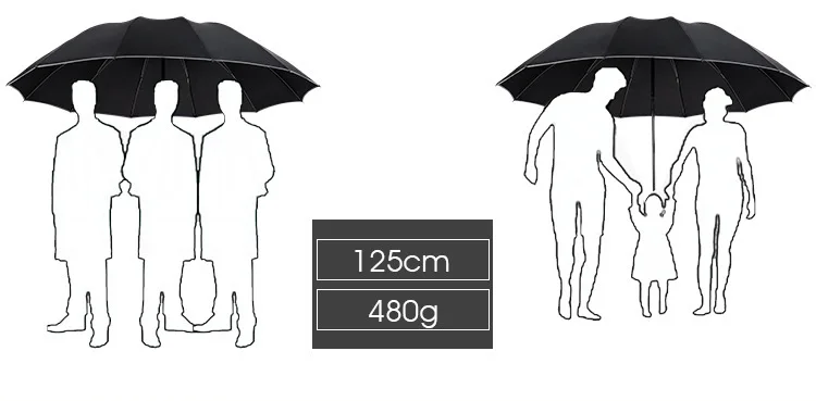 125 см светоотражающий зонт в полоску для мужчин и женщин, ветрозащитный большой зонт Paraguas для женщин, солнцезащитный зонтик 3 вида, большой семейный зонт для улицы