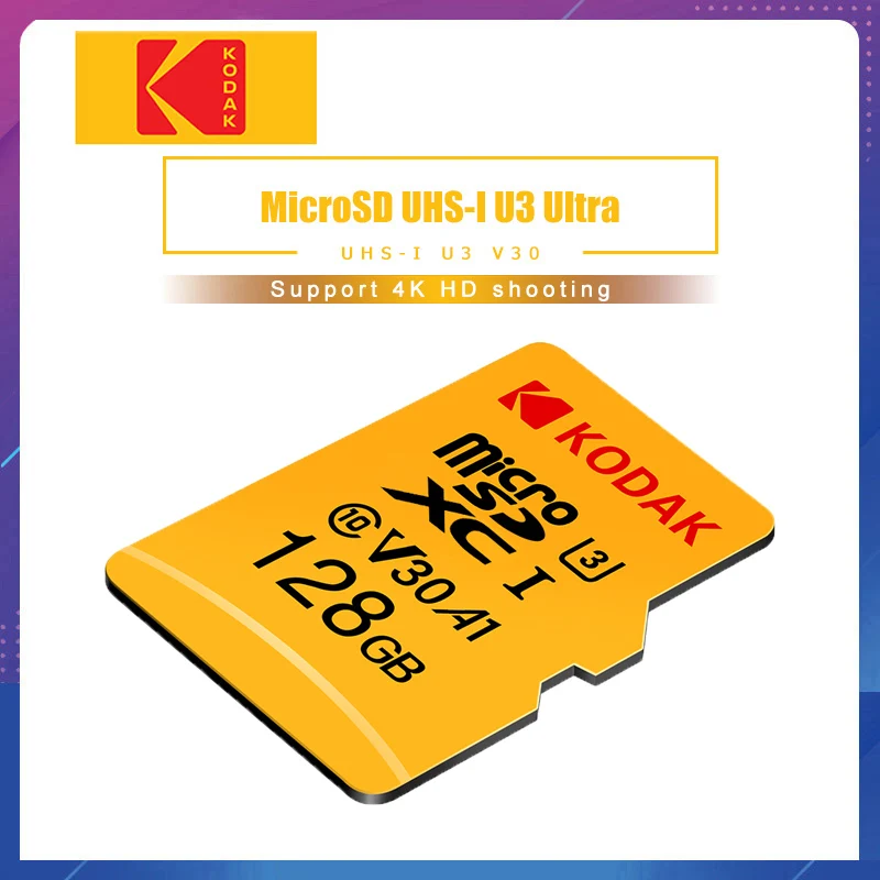 Kodak высокоскоростной 16 ГБ 32 64 Гб 128 карта TF / Micro SD U3 cartao de memoria class10 U1 флэш-памяти mecard