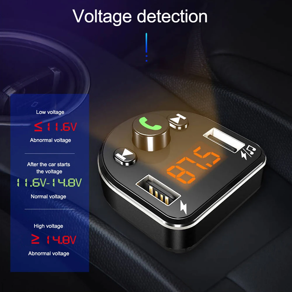 JINSERTA Bluetooth 5,0 Handsfree беспроводной fm-передатчик lcd MP3-плеер USB зарядное устройство автомобильные аксессуары дропшиппинг