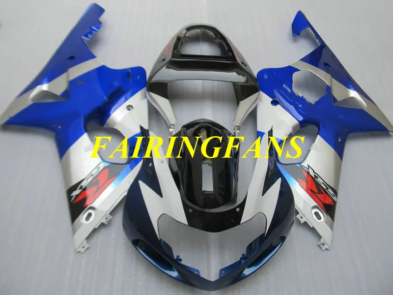 Новые обтекатели кузова для SUZUKI GSXR1000 2001 2002 2003 GSXR 1000 K2 00 01 02 ABS Синий Серебряный обтекатель комплект+ подарки SS26