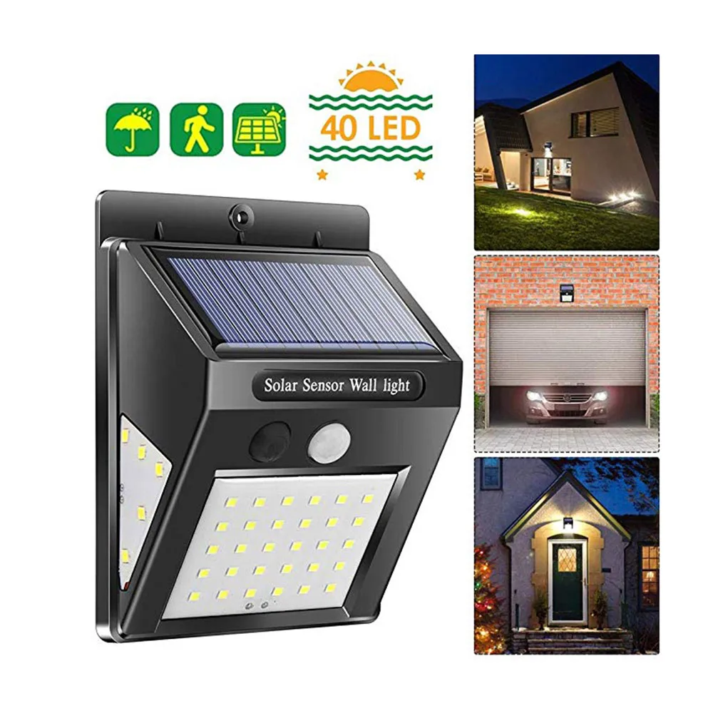 BRELONG Solar LED Wall Light Waterproof Three-sided Illuminated Motion Sensor Outdoor Fence Garage Lighting Human Body Induction