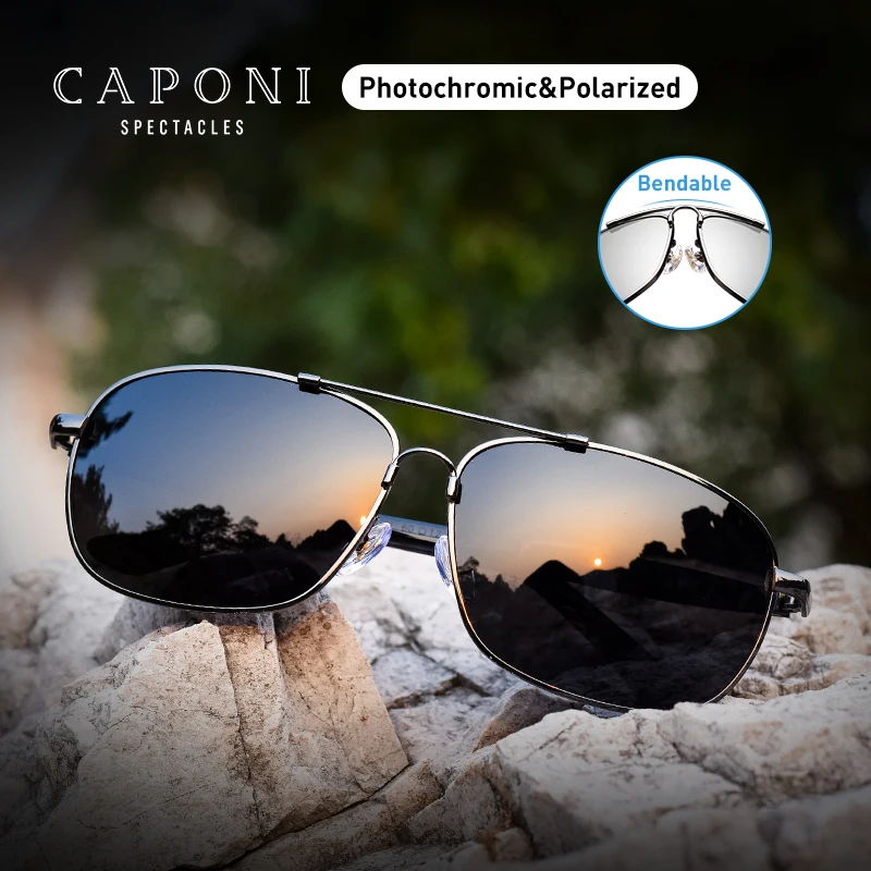 Мужские поляризованные солнцезащитные очки BERTHA из нержавеющей стали, солнцезащитные очки для вождения, прямоугольные солнцезащитные очки для мужчин, Oculos Masculino CP10001