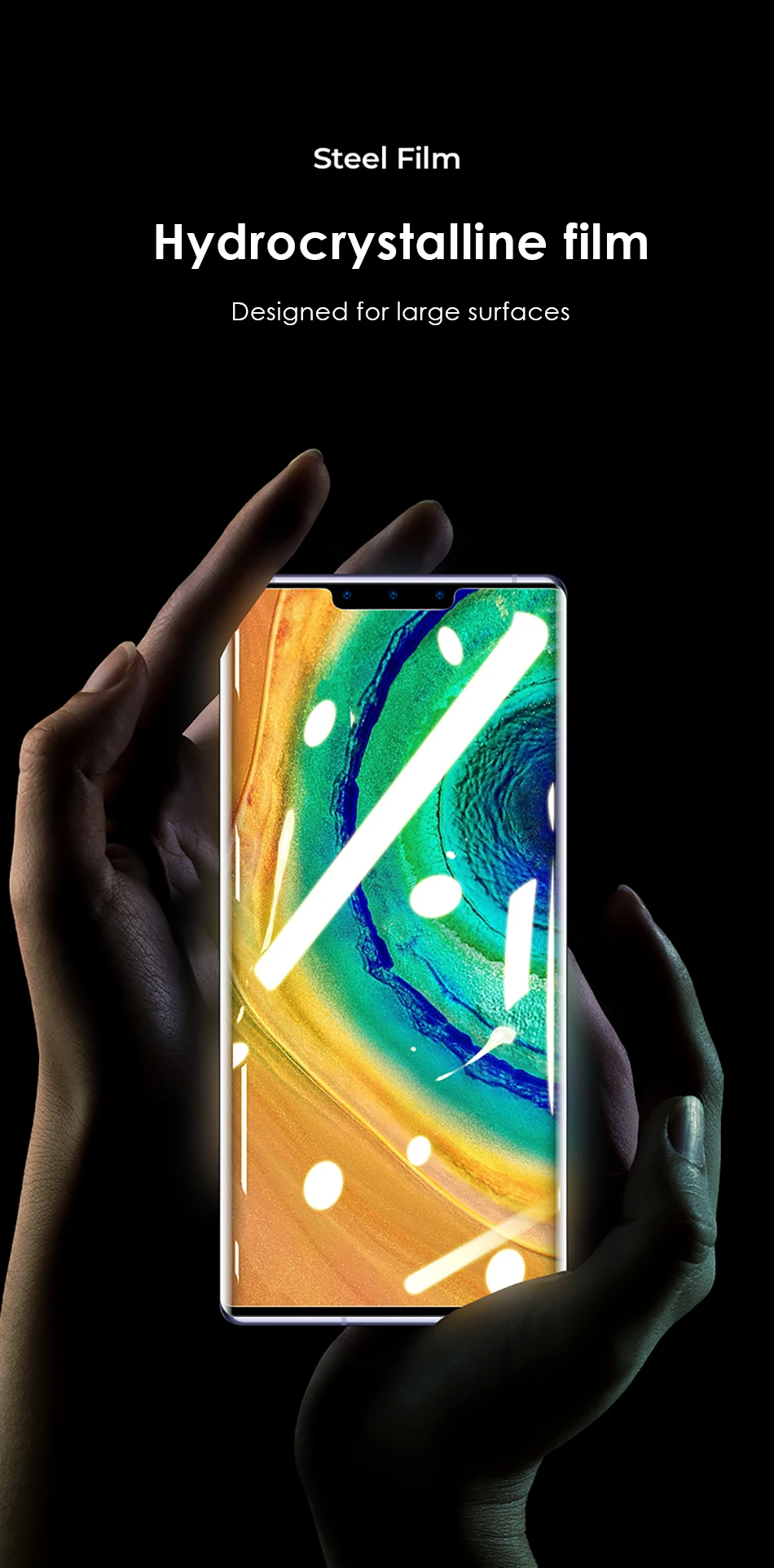 Benks Hydrogel Film For Huawei Mate 30 Pro HD Screen Cover Full Glue UV For Huawei P30 Pro Protective Soft Film With Fingerprint (1)