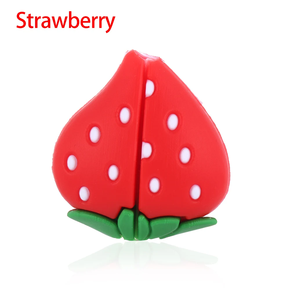 1PC New Cute Cartoon Fruit Cable Bite Phone Charger Protector Cord Data Line Cover Lovely Cell Phone Earphone Wire Accessories - Цвет: Strawberry