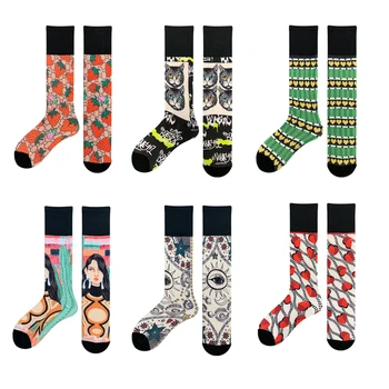 

Hip Hop 3D Print Long Socks Women Fashion Cotton High Knee Socks Female Colorful Funny Socks Leg Streetwear Calcetines Mujer