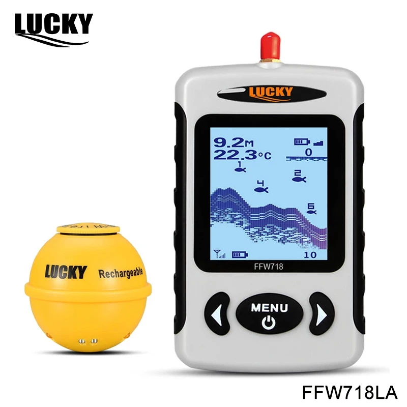 Lucky FFW718& FFW718LAB Wireless Portable Fish Finder 45M/145FT Sonar Depth Sounder Alarm Ocean River Lake