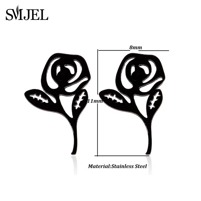 SMJEL, модные черные серьги, ювелирное изделие, маленький Микки Фокс, Бабочка, серьги из нержавеющей стали, серьги-гвоздики, лучший подарок на Хэллоуин - Окраска металла: 82