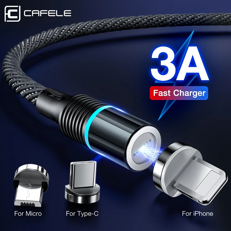 CAFELE 3A USB C cable Fast Charging Magnet USB Type C Cable For iPhone 11 Pro Max 8 Sumsung Mobile Phone Magnetic Charger|Mobile Phone Cables| - AliExpress