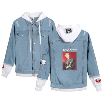 

za SuperM Women Hooded Denim Jacket For Women Casual Jeans Jacket Holes Vintage Coat Female loose Streetwear Basic Coats