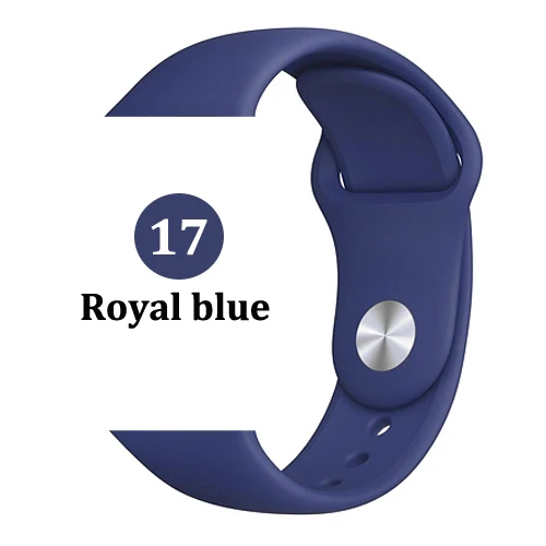 Ремешок для apple watch band 4 3 correa iwatch band 42 мм/38 мм 44 мм/40 мм 2 спортивный силиконовый браслет pulseira apple watch аксессуары - Цвет ремешка: 17-Royal blue