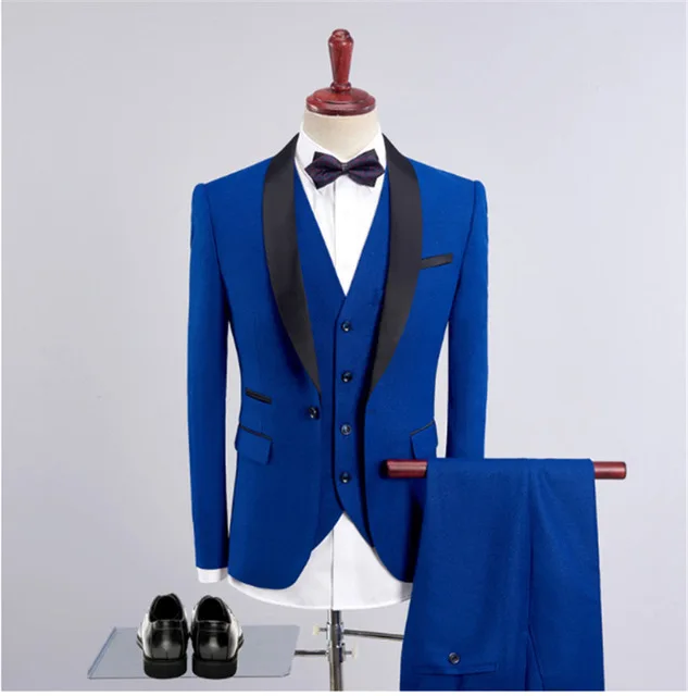 На заказ размер и цвет две пуговицы Жениха Смокинги Серый Жених/Жених Свадебный костюм(пиджак+ брюки+ жилет+ галстук - Цвет: Picture style 9