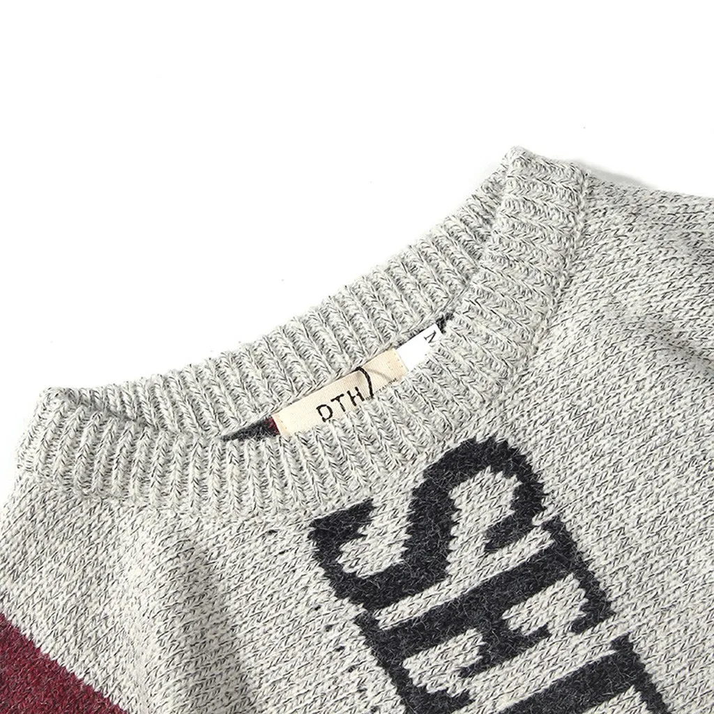 Мужской осенне-зимний Повседневный вязаный свитер в стиле пэчворк с длинным рукавом и круглым вырезом, свободная хип-хоп блуза, мужской свитер