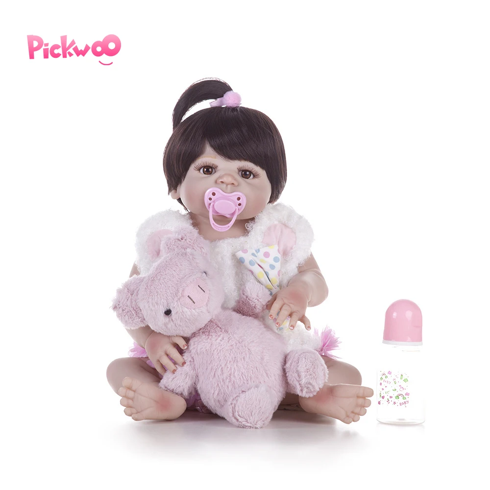 

Pickwoo bebes reborn doll 48cm 55cm Baby girl Dolls soft Silicone Boneca Reborn Brinquedos Bonecas children's gifts toys plamate