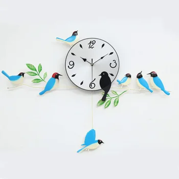 

The Wall Clock Home Decoration Quartz Clocks Painting Watch Morden Design Birds Unique Gift Craft Times Sweep Brief