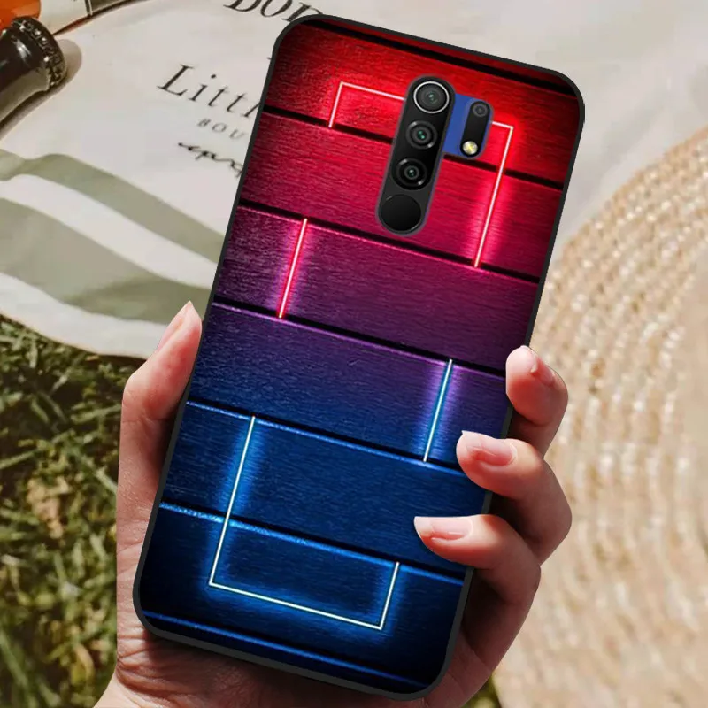 Cat & Flower Wolf Design Silicone Shockproof Phone Case - Red