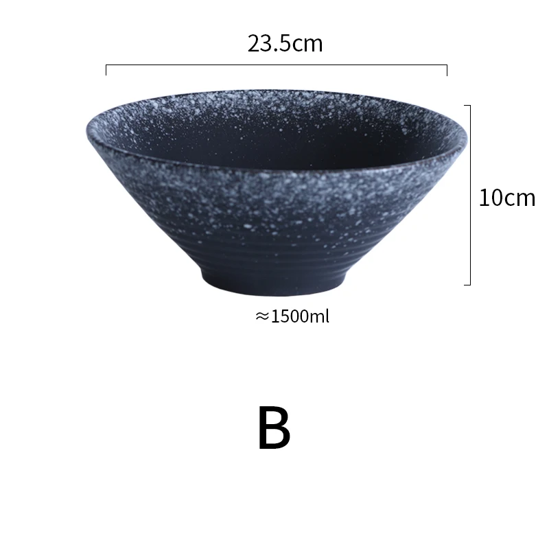 700 мл, 1000 мл, 1500 мл японская керамика чаша супница большой емкости рисовая чаша бытовые декоративные подкладки - Цвет: B-1500ML