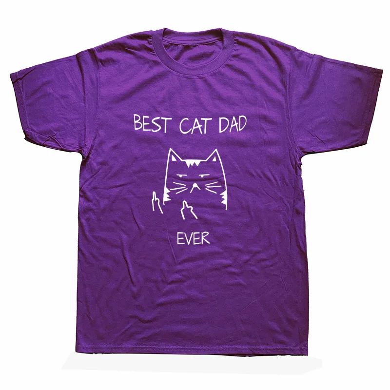 Забавная футболка с надписью «Best Cat Dad Ever» для мужчин, подарок для мужчин, повседневные хлопковые футболки с коротким рукавом, мужские футболки