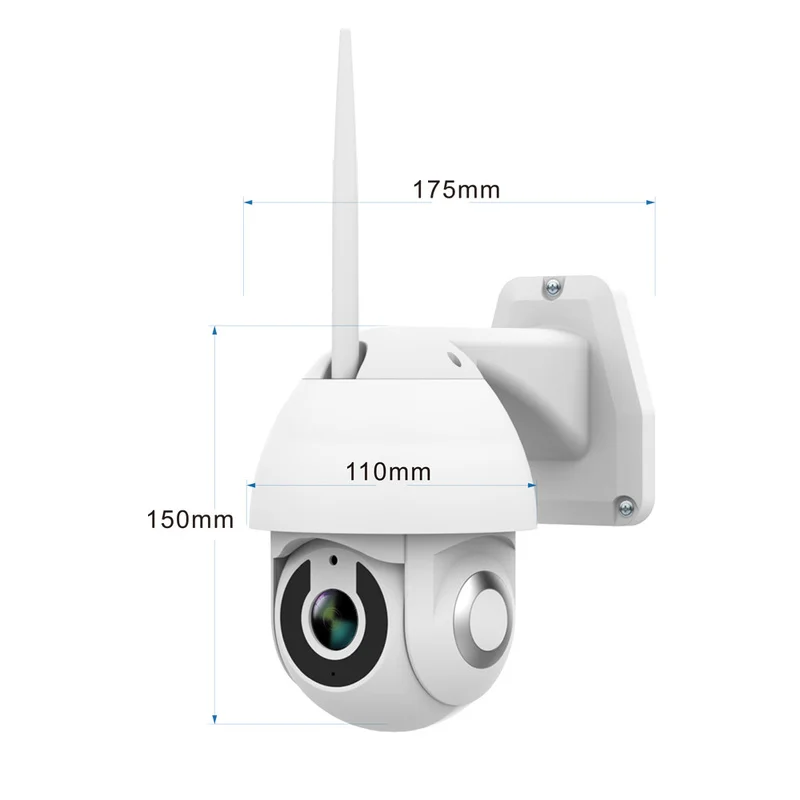 Внешняя камера видеонаблюдения H.265X 1080p купольная PTZ Wi Fi 2 МП|Камеры