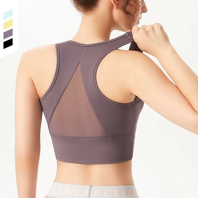 

Mesh Breathable Fitness Women's T-shirts Push Up Sports Bra Yoga Vest Quick Dry Running Gym Sport Bra Solid Yoga Shirts Tank Top