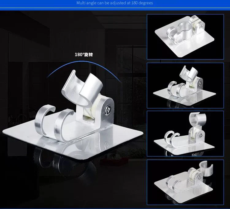 ZhangJi бесшовный аксессуар для ванной комнаты Регулируемый самоклеющийся держатель для душа крючки рустостойкий алюминиевый держатель для душа без дрели