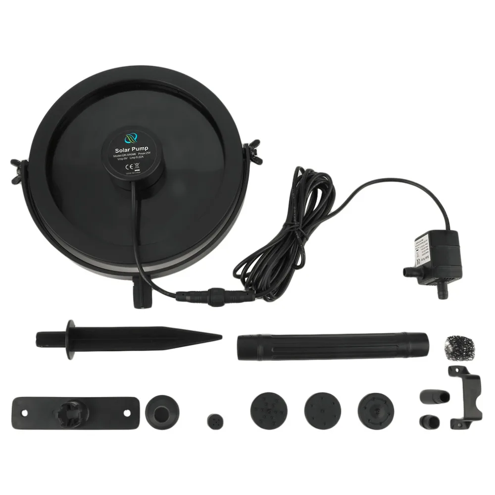 

Solar Water Pump with Solar Charger Kit 7V 1.2W with 150mm Polycrystalline Solar Panel Submersible Pumps for Pond Pull Free Ship