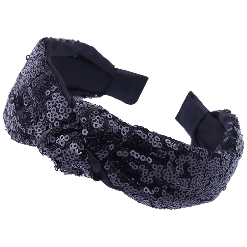 12pcs- new style knotting headband wholesale European and American hair ornaments sequins cross headband