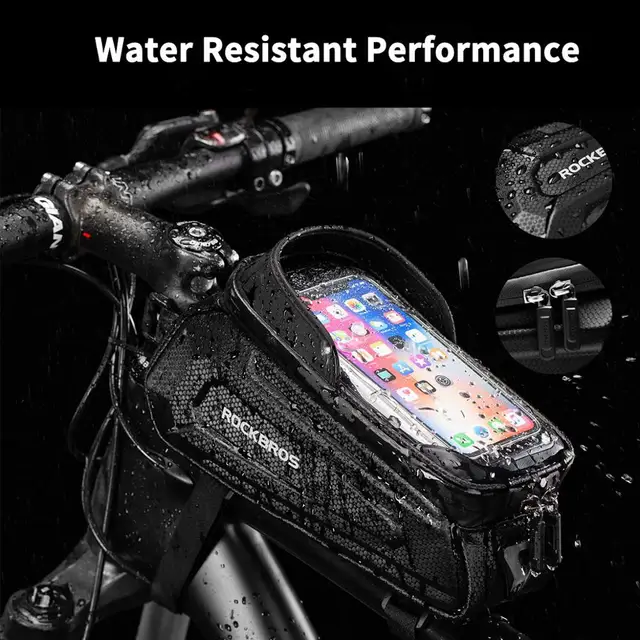 ROCKBROS Bicycle Bag Top Tube Waterproof Touch Screen MTB 3