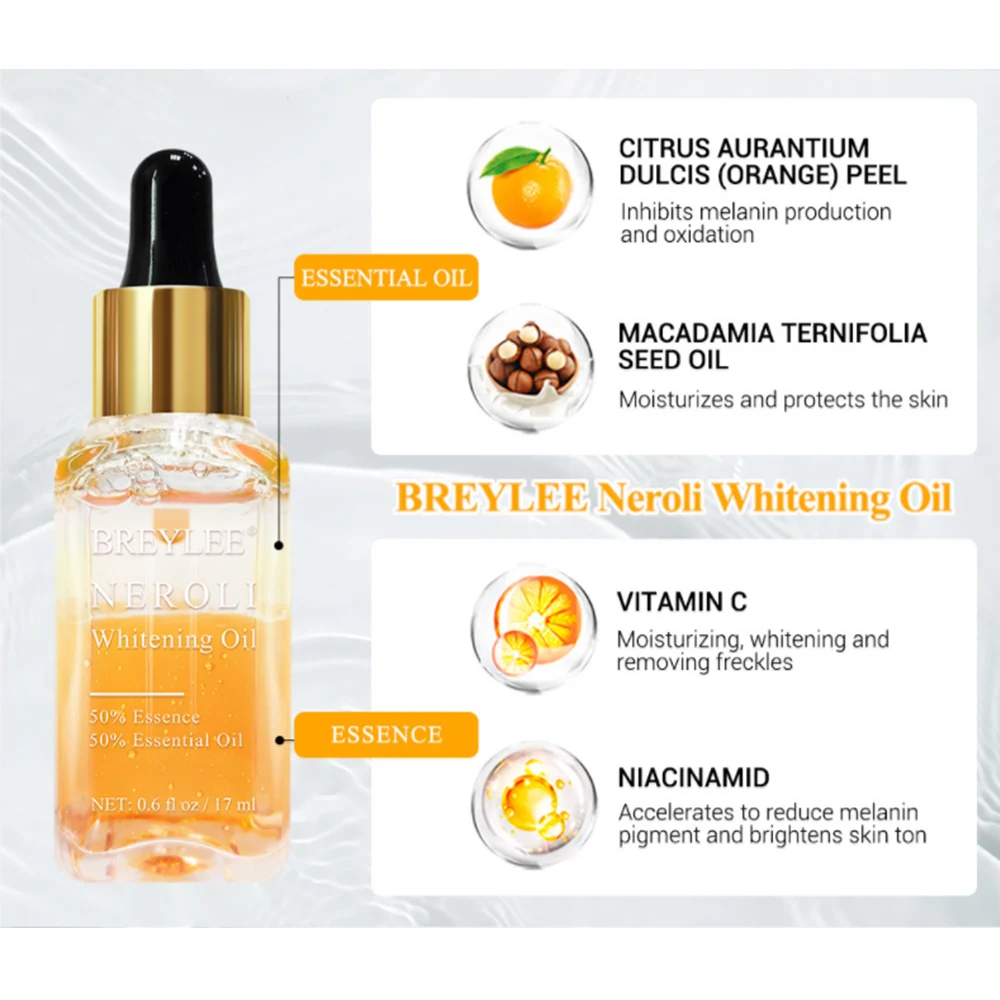 Отбеливающая увлажняющая сыворотка для лица апельсин и Роза экстракт