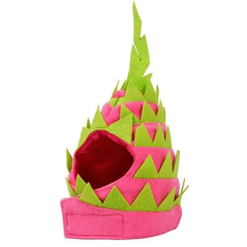 Pink and green Головной убор для питомца, собака-кошка, фруктовое платье с фруктовым принтом, шапка вечерние товары для Хэллоуина, аксессуары для домашних животных, головной убор - Цвет: Pink and green