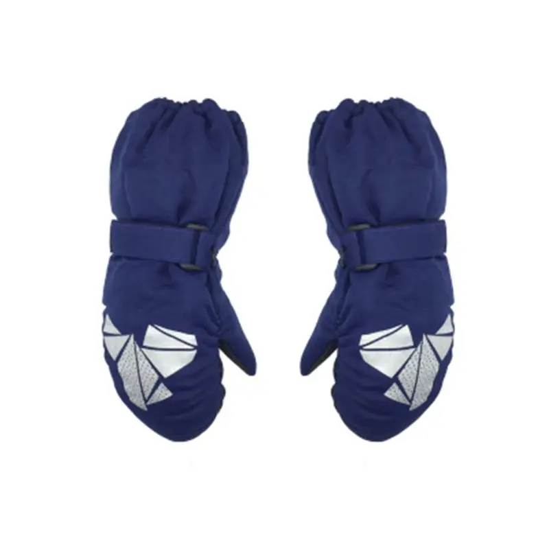 DB Children Winter Warm Gloves Boys Girls Geometric Print Thick Windproof Mittens - Цвет: DB