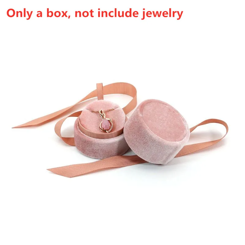 Подвеска Ожерелье Шкатулка круглый бант свадебное кольцо коробка серьги Дисплей Чехол - Цвет: For Necklace Box