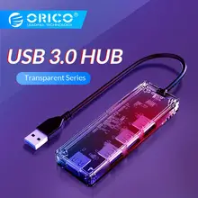 ORICO прозрачный usb-хаб мульти высокоскоростной USB3.0 2,0 сплиттер 4 порта OTG адаптер для чтения карт для настольных ПК Аксессуары для ноутбуков