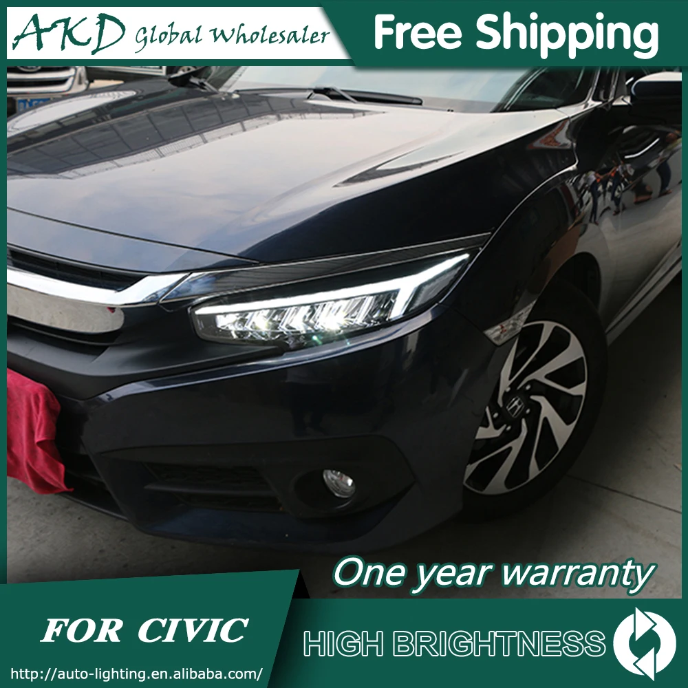 Фары для honda Civic X- DRL дневные ходовые огни головная лампа светодиодный Биксеноновая лампа Противотуманные фары тюнинг автомобильные аксессуары