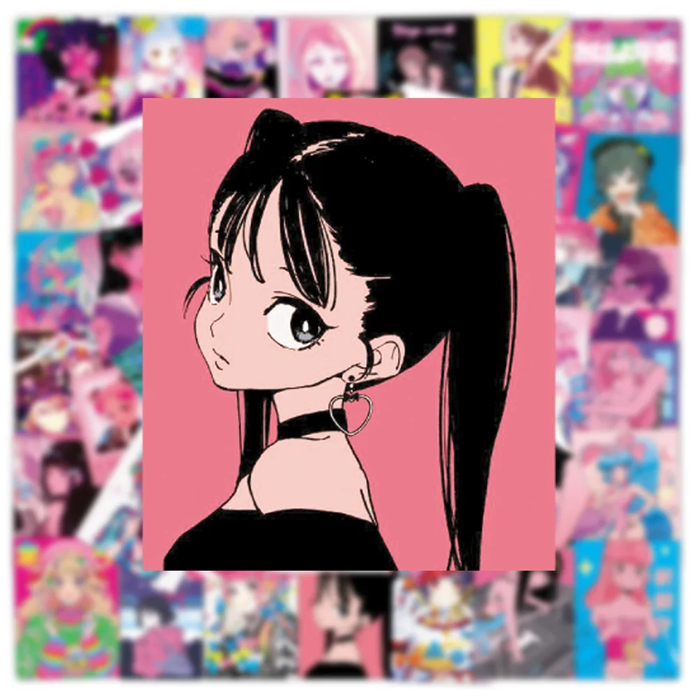 Details about   50PCS Sweetheart Beauty Stickers Anime Girls Otaku Vintage Pink Cartoon Comic 
