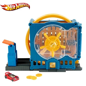

Hot Wheels Car Track Kids Toys Mini Diecast Racing Car Super Bank Blast Out Funny Play Toys Set GBF96 For Children Birthday Gift