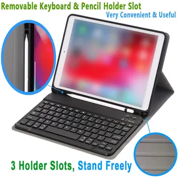 

Bluetooth Wireless Keyboard 3.0 for iPad 10.2 inch Leather case Keyboard Quiet Keystroke Keyboard