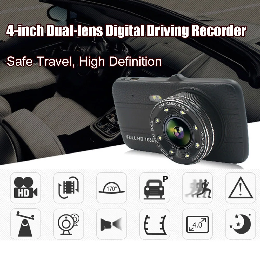 4,0 дюйма ips экран Автомобильный видеорегистратор FHD 1080P с камерой заднего вида рекордер двойные линзы Dashcam CSL88