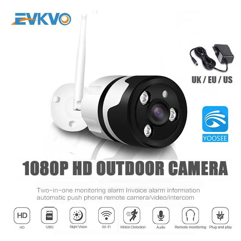 

EVKVO YOOSEE 3.6mm Lens 2 IR + 2 White Light HD 1080P CCTV IP Camera WiFi Security Monitor Waterproof Outdoor Two Way Audi