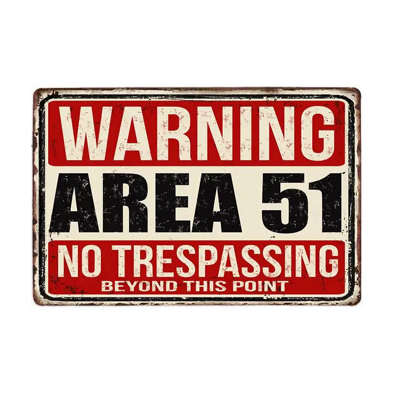 Предупреждение Area 51-металлическая жестяная вывеска НЛО Винтаж стенные бляшки Искусство Плакат Украшение картина Декор покраска металла жестяная вывеска Настенный декор - Цвет: Светло-зеленый