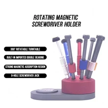 360 Degree Rotation Storage Box for Repairing Tools Holder 360-Degree Rotating tool Magnetic storage screwdrivers 9 Hole Bits
