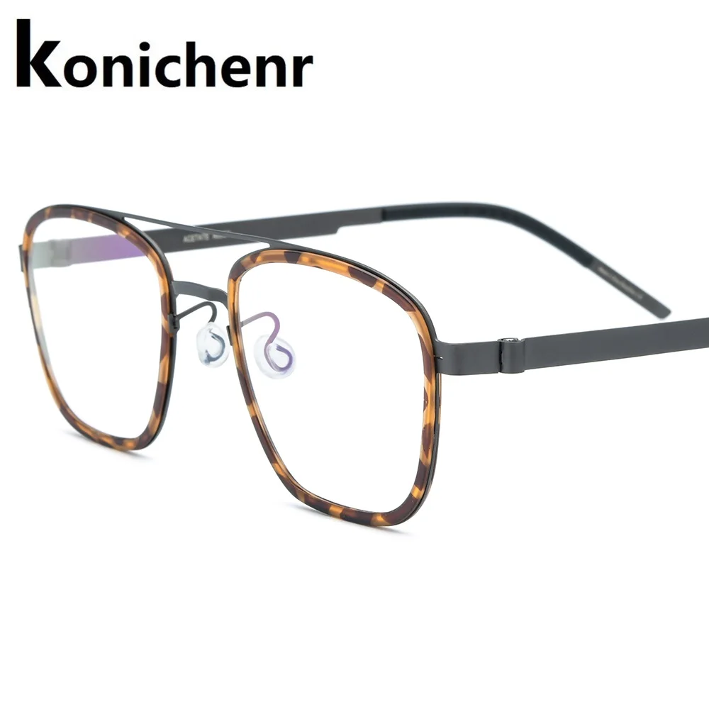 

Konichenr Titanium Alloy Glasses Frame Men Optical Myopia Prescription Eyeglasses Women Screwless Spectacle Frame Korean 28628