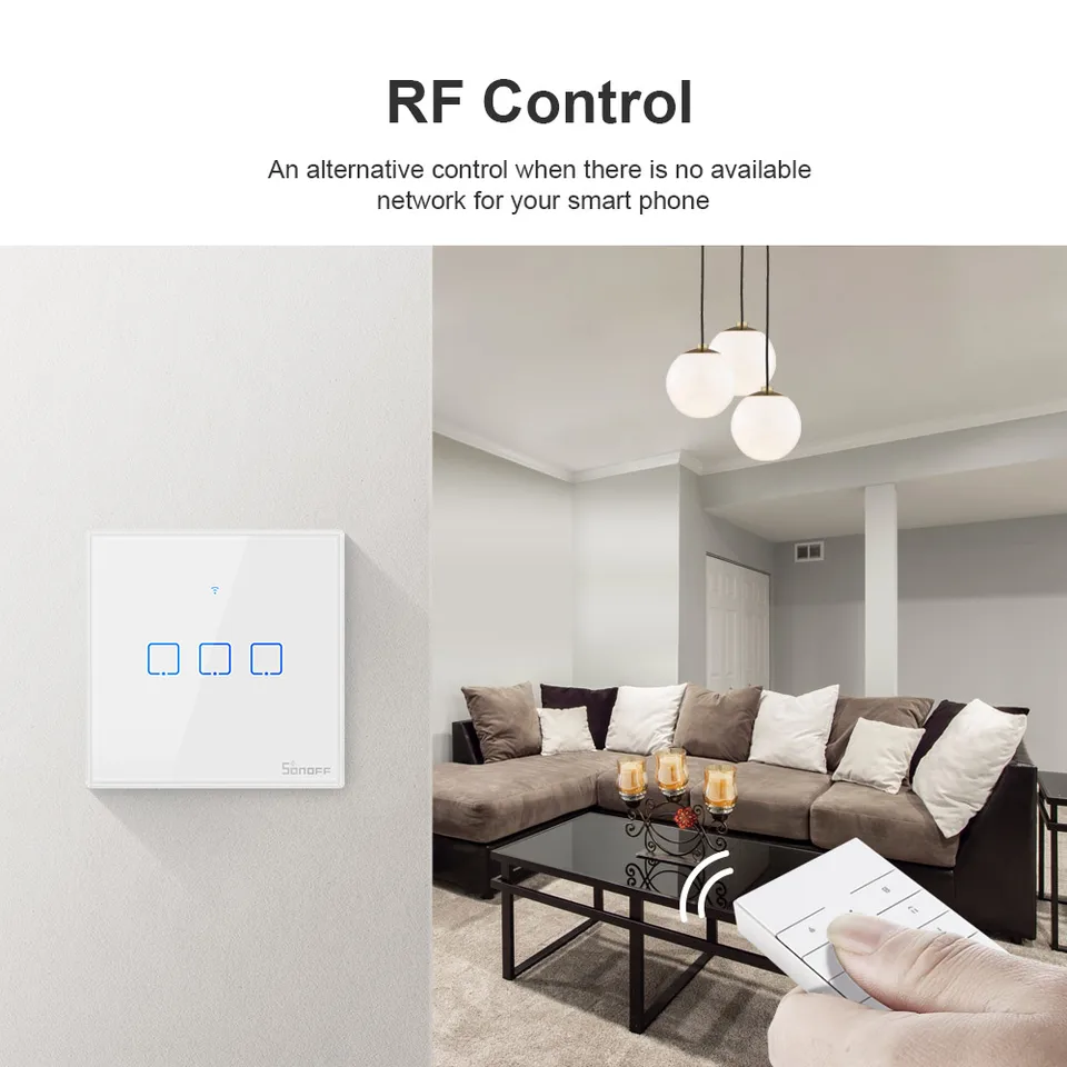 Sonoff Interruttori A Parete WiFi Ed RF 433 Mhz Serie T2 Con Bordo UE - Foto 6