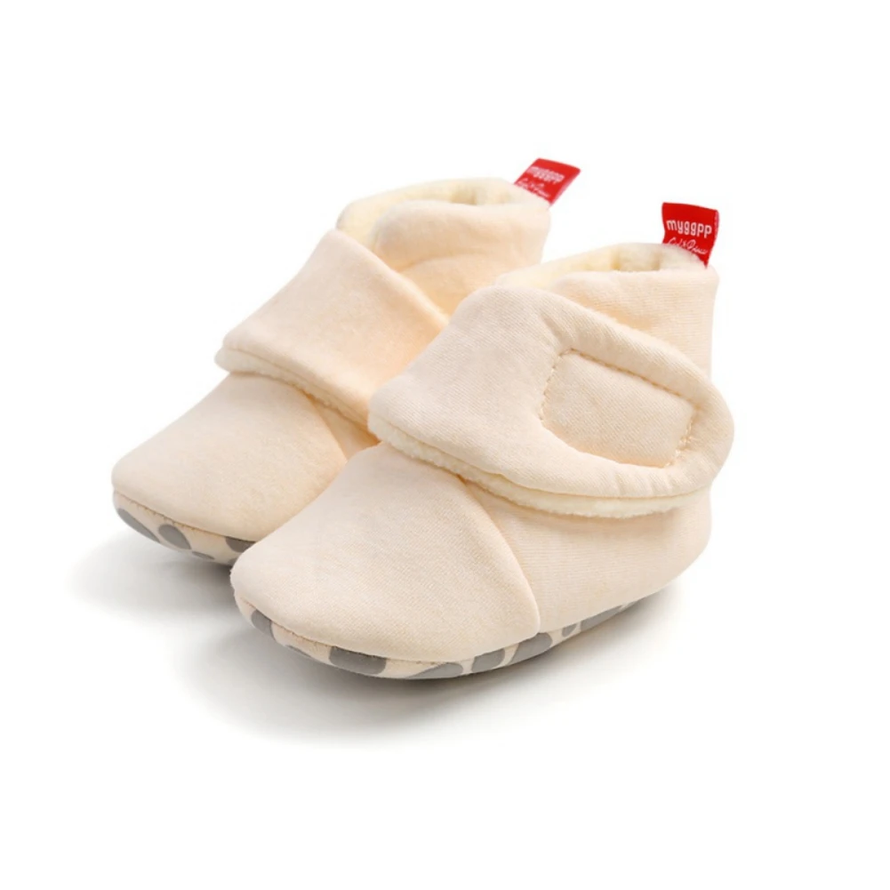 Bobora Newborn Baby Boy Girl Soft Fleece Booties Stay Slippers Socks Shoe Toddler First Walkers Winter Ankle Crib Shoes