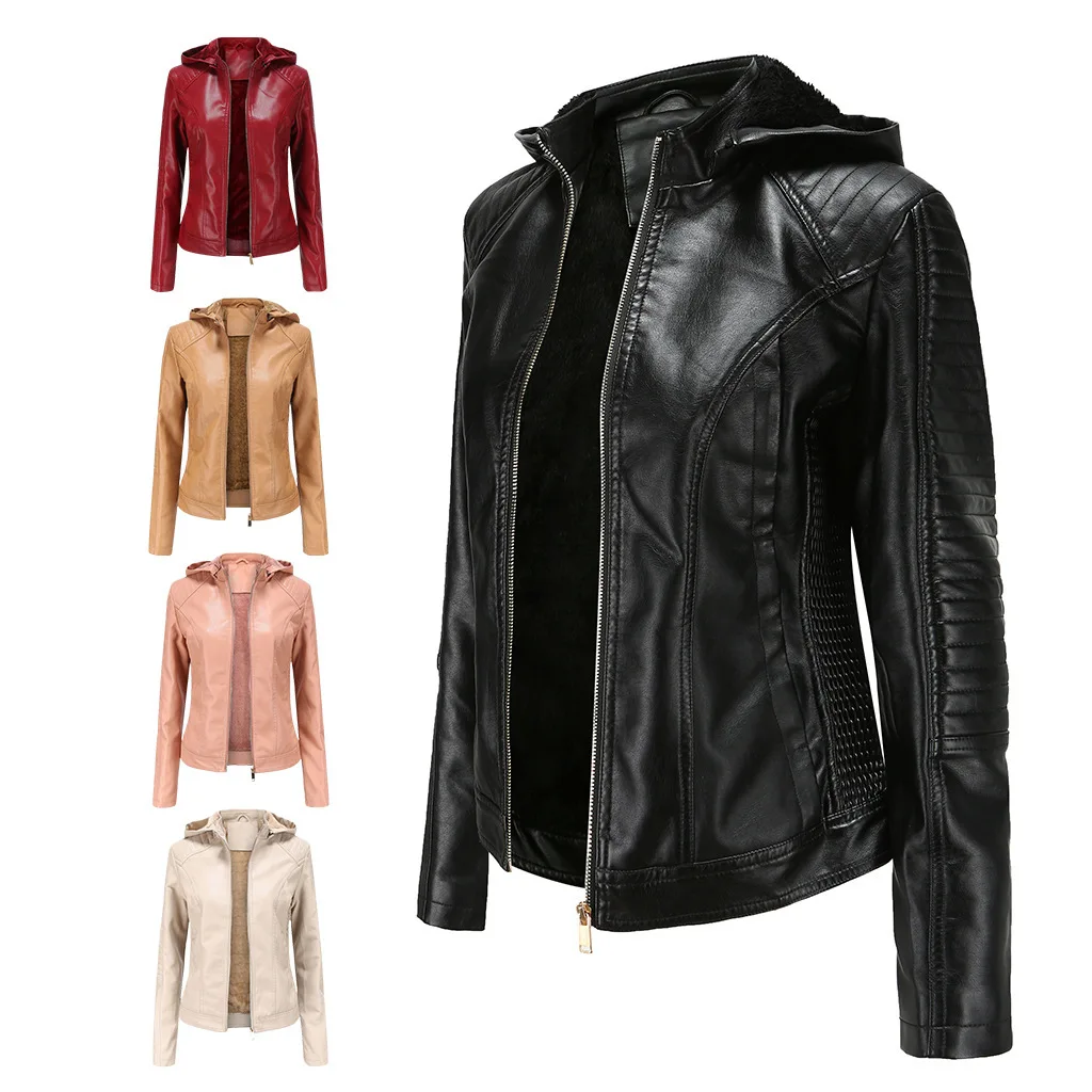 

Increase Down Woman Leather Clothing Woman Hat Short Loose Coat Keep Warm Leisure Time Woman Jacket