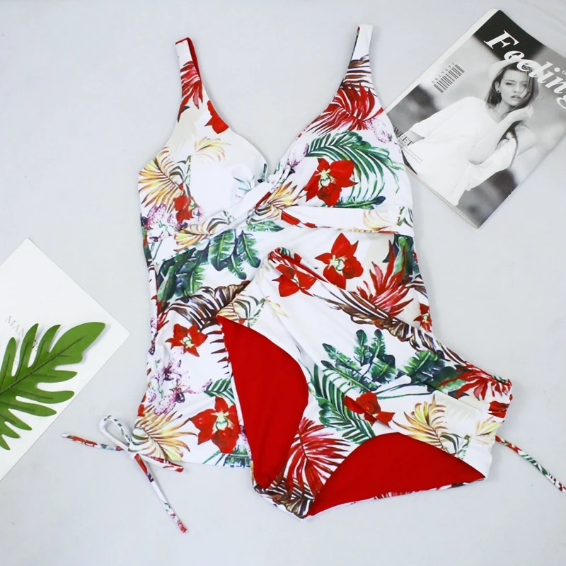 Большой размер Танкини Купальники платье 2020 размера плюс танкини купальник